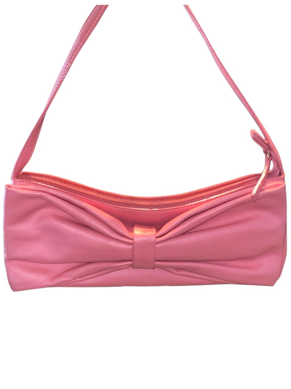 Furla Y2K Genuine Leather Baguette Bow Shoulder Bag